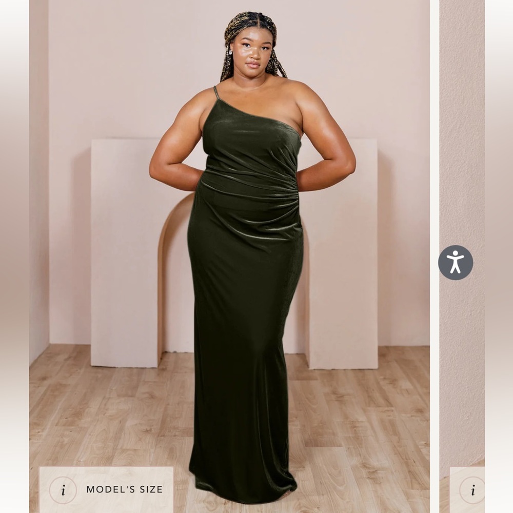 Revelry Jade Velvet bridesmaid dress